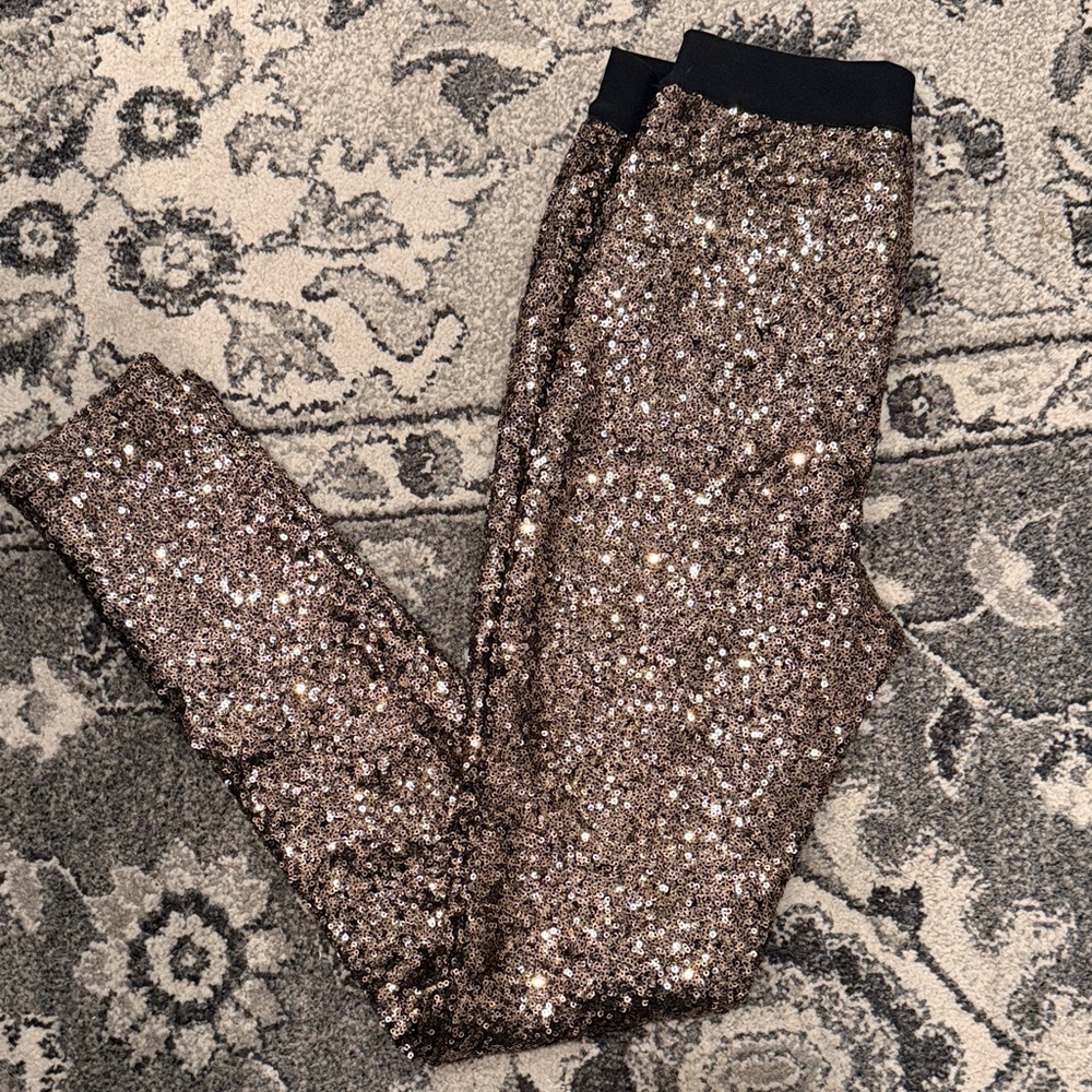 Forever 21 Gold Sequins leggings